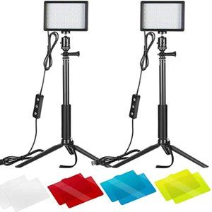 NEEWER 2 Pack -- Dimmable 5600K USB LED Video Light w/ Tripod Stands